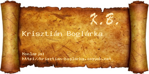 Krisztián Boglárka névjegykártya
