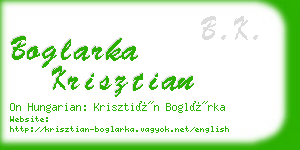 boglarka krisztian business card